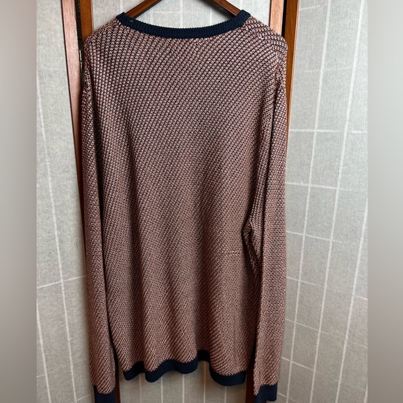 Nordstrom Mens LS tweed like design blue/brown sweater NWT sz XL - Picture 2 of 3